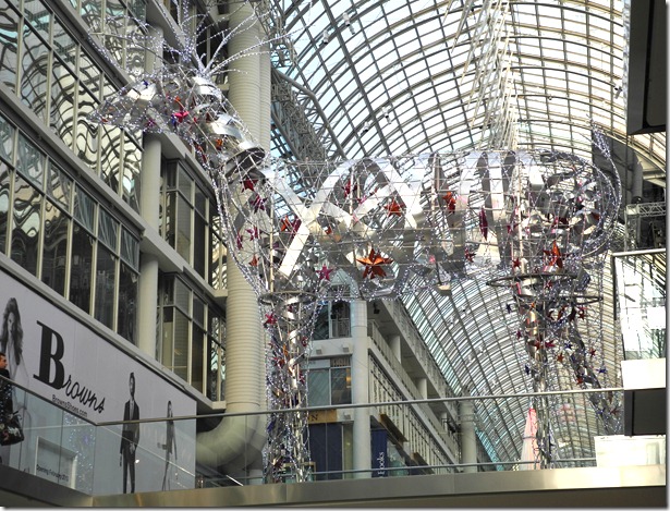 The gigantic Xmas reindeer in the Eaton Centre