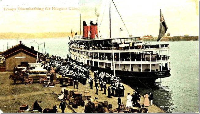 troops disembarking 1st WW for Niagara camp