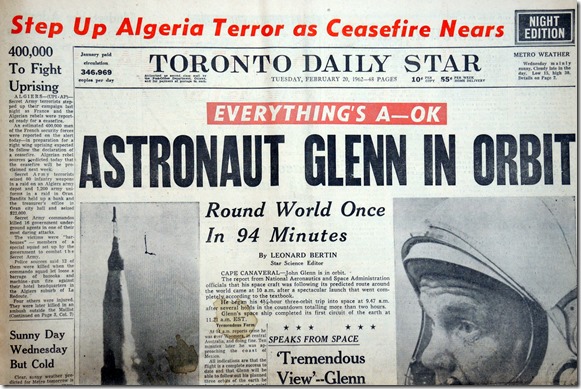 Headlines in Toronto’s newspapers in the 1960s