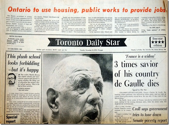 Toronto’s newspapers 1970s