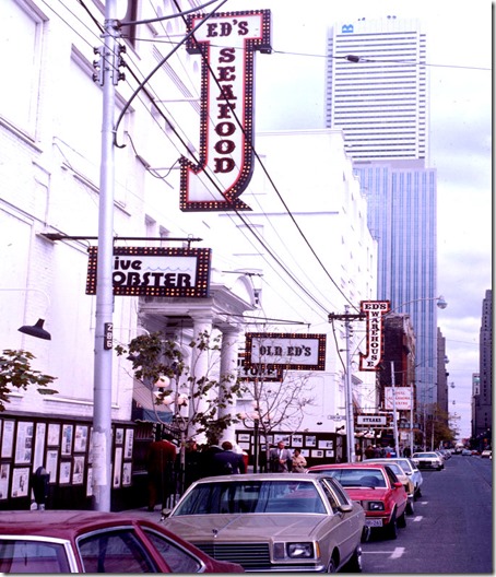 King St W, east across Duncan - "Ed's Warehouse" – October 9, 1981