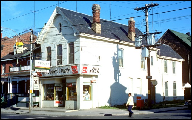 View of variety store at the north-west corner of Ontario and Dundas Street East – May 13, 1977